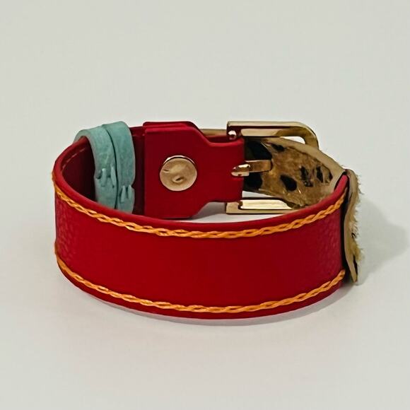 New Plunder “Brooke” Leopard Print Leather Bracelet - Picture 3 of 6